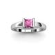 2 - Izna Princess Cut Lab Created Pink Sapphire Solitaire Engagement Ring 