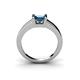4 - Izna Princess Cut Blue Topaz Solitaire Engagement Ring 