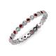 4 - Arria 2.00 mm Red Garnet and Diamond Eternity Band 