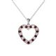 1 - Naomi Red Garnet and Diamond Heart Pendant 