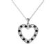1 - Naomi Black and White Diamond Heart Pendant 