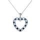 1 - Naomi Blue and White Diamond Heart Pendant 