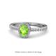 1 - Verna Desire Oval Cut Peridot and Diamond Halo Engagement Ring 
