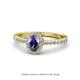 1 - Verna Desire Oval Cut Iolite and Diamond Halo Engagement Ring 