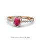 1 - Verna Desire Oval Cut Ruby and Diamond Halo Engagement Ring 