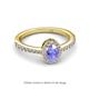 2 - Verna Desire Oval Cut Tanzanite and Diamond Halo Engagement Ring 