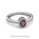 2 - Verna Desire Oval Cut Red Garnet and Diamond Halo Engagement Ring 