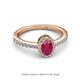 2 - Verna Desire Oval Cut Ruby and Diamond Halo Engagement Ring 
