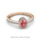 2 - Verna Desire Oval Cut Pink Tourmaline and Diamond Halo Engagement Ring 