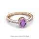 2 - Verna Desire Oval Cut Amethyst and Diamond Halo Engagement Ring 