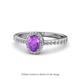 1 - Verna Desire Oval Cut Amethyst and Diamond Halo Engagement Ring 
