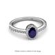 2 - Verna Desire Oval Cut Blue Sapphire and Diamond Halo Engagement Ring 