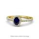 1 - Verna Desire Oval Cut Blue Sapphire and Diamond Halo Engagement Ring 
