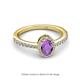2 - Verna Desire Oval Cut Amethyst and Diamond Halo Engagement Ring 