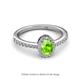 2 - Verna Desire Oval Cut Peridot and Diamond Halo Engagement Ring 
