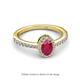 2 - Verna Desire Oval Cut Ruby and Diamond Halo Engagement Ring 