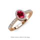 3 - Verna Desire Oval Cut Ruby and Diamond Halo Engagement Ring 