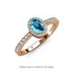 3 - Verna Desire Oval Cut London Blue Topaz and Diamond Halo Engagement Ring 