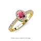 3 - Verna Desire Oval Cut Rhodolite Garnet and Diamond Halo Engagement Ring 