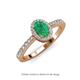 3 - Verna Desire Oval Cut Emerald and Diamond Halo Engagement Ring 