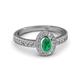 2 - Annabel Desire Oval Cut Emerald and Diamond Halo Engagement Ring 