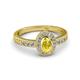 2 - Annabel Desire Oval Cut Yellow Sapphire and Diamond Halo Engagement Ring 