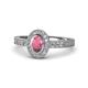 1 - Annabel Desire Oval Cut Rhodolite Garnet and Diamond Halo Engagement Ring 