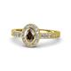 1 - Annabel Desire Oval Cut Smoky Quartz and Diamond Halo Engagement Ring 