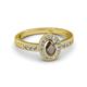 2 - Annabel Desire Oval Cut Smoky Quartz and Diamond Halo Engagement Ring 