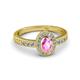 2 - Annabel Desire Oval Cut Pink Sapphire and Diamond Halo Engagement Ring 