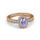2 - Annabel Desire Oval Cut Tanzanite and Diamond Halo Engagement Ring 