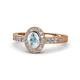 1 - Annabel Desire Oval Cut Aquamarine and Diamond Halo Engagement Ring 