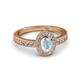 2 - Annabel Desire Oval Cut Aquamarine and Diamond Halo Engagement Ring 