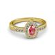 2 - Annabel Desire Oval Cut Pink Tourmaline and Diamond Halo Engagement Ring 