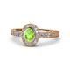 1 - Annabel Desire Oval Cut Peridot and Diamond Halo Engagement Ring 