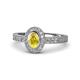 1 - Annabel Desire Oval Cut Yellow Sapphire and Diamond Halo Engagement Ring 