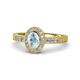 1 - Annabel Desire Oval Cut Aquamarine and Diamond Halo Engagement Ring 