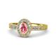 1 - Annabel Desire Oval Cut Pink Tourmaline and Diamond Halo Engagement Ring 