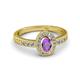 2 - Annabel Desire Oval Cut Amethyst and Diamond Halo Engagement Ring 