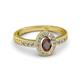 2 - Annabel Desire Oval Cut Red Garnet and Diamond Halo Engagement Ring 