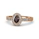 1 - Annabel Desire Oval Cut Red Garnet and Diamond Halo Engagement Ring 