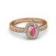 2 - Annabel Desire Oval Cut Rhodolite Garnet and Diamond Halo Engagement Ring 