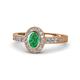 1 - Annabel Desire Oval Cut Emerald and Diamond Halo Engagement Ring 