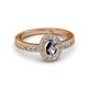 2 - Annabel Desire Oval Cut Iolite and Diamond Halo Engagement Ring 