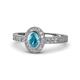 1 - Annabel Desire Oval Cut London Blue Topaz and Diamond Halo Engagement Ring 