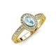 3 - Annabel Desire Oval Cut Aquamarine and Diamond Halo Engagement Ring 