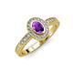 3 - Annabel Desire Oval Cut Amethyst and Diamond Halo Engagement Ring 