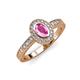 3 - Annabel Desire Oval Cut Pink Sapphire and Diamond Halo Engagement Ring 