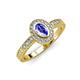 3 - Annabel Desire Oval Cut Tanzanite and Diamond Halo Engagement Ring 