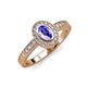 3 - Annabel Desire Oval Cut Tanzanite and Diamond Halo Engagement Ring 